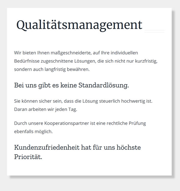 Qualitaetsmanagement in  Erlenbach