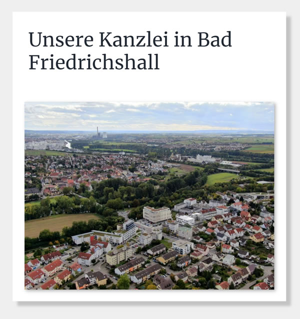 Steuerberatungskanzlei für Bad Friedrichshall